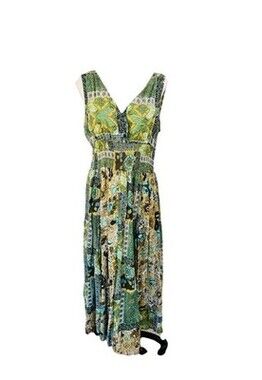 Jane Ashley Dress Sleeveless Patchwork Floral Cottagecore Fairy 90s Boho Earthy